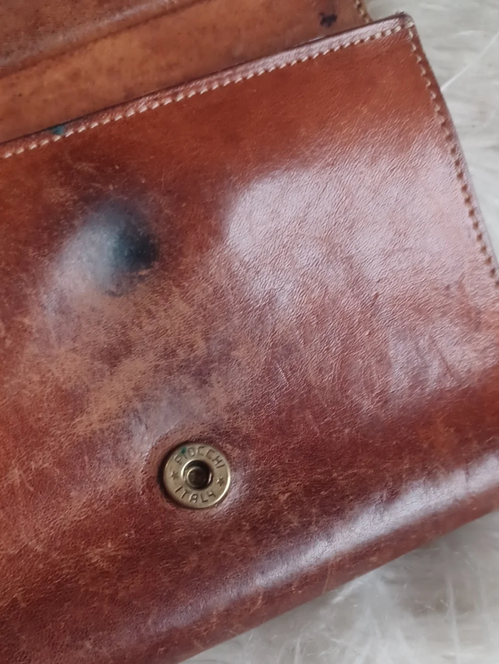 Vintage IL Bisonte Leather Wallet Made In Italy Expreslly For Bloomingdale's